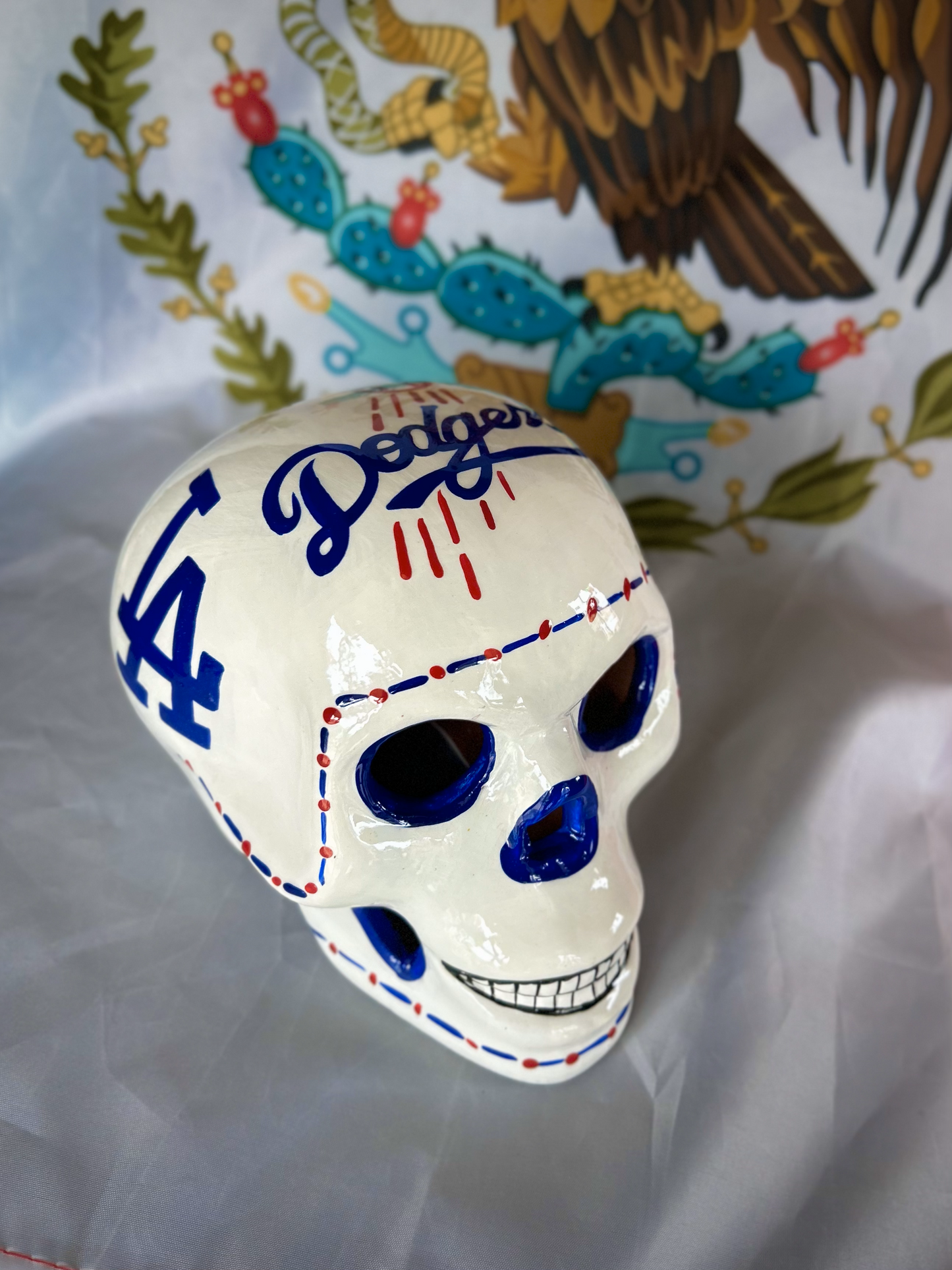 DODGERS SUGAR SKULL PIN